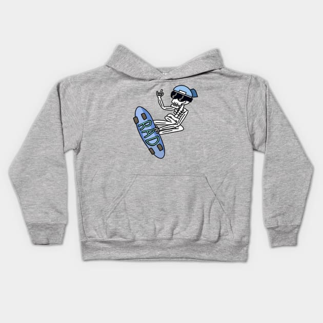 Skateboard Skeleton Kids Hoodie by Jamtastic